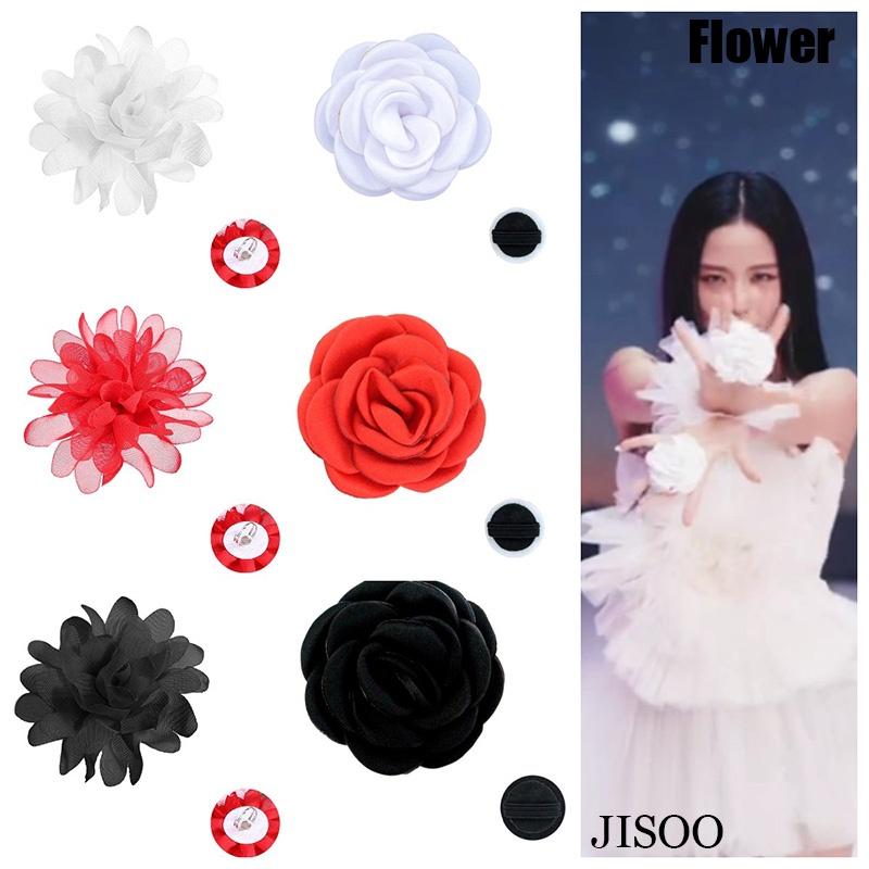 Jisoo Style Handmade Rose Ring Flower For Dance Performance And Parties