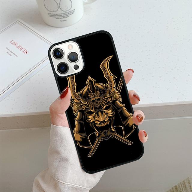 Samurai Mask Helmet Phone Case For iPhone 17 Air 13 12 14 15 16  Cover For Apple 14 15 16 Pro Max Plus Coque