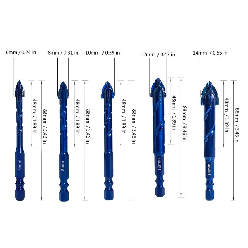 Serrated Drill with Misaligned Alloy Triangular Drill Wear-Resistant Easy to Drill Holes for Ceramic Tiles