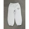 Pantalon de survêtement en polaire graphique vintage décontracté classique gris noir jambe large
