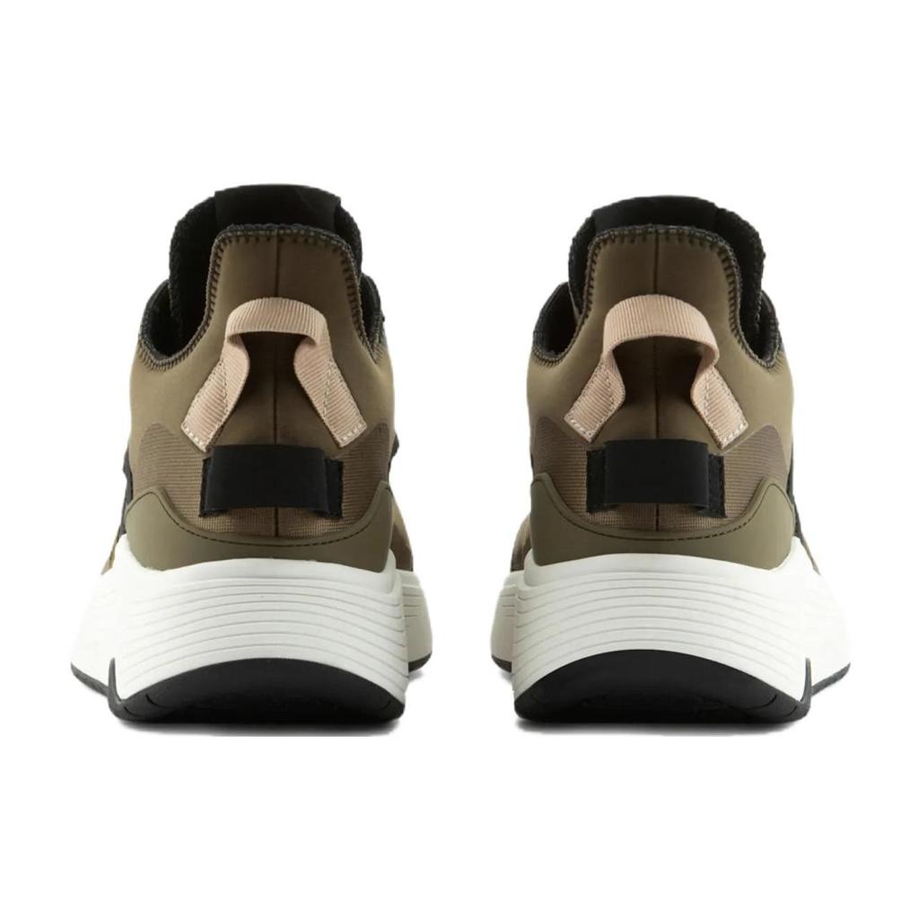Armani Exchange Round Toe Thick Sole Low Top Casual Shoes Men sneakers Green XUX187XV7741Q482