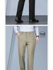 Hengyuanxiang Men's No-Iron Stretch Slim Fit Business Pants - Solid Color, Straight Leg, Autumn/Winter Casual and Formal Wear