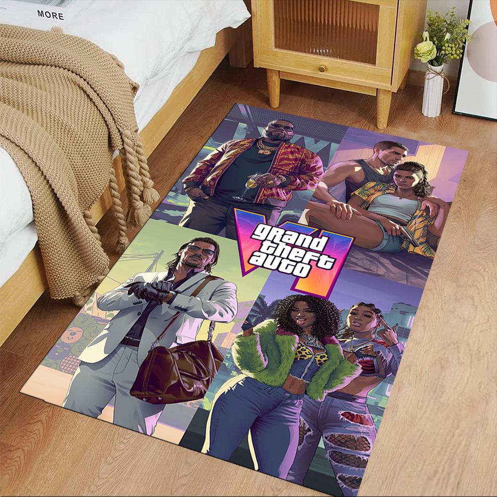 Grand Theft Auto Floor Rug Office Rug Suitable for Balcony Bedrooms Entryway Dormitory Antislip Carpet Anime Office Decor Wedding Party Gift