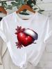 (Asian Size) Short Sleeve T-shirts  Print merry Christmas o-neck festival lovely Women's Top new year T Clothing Fashion holiday Graphic Tee