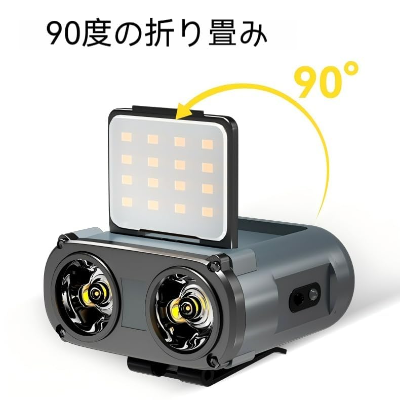 WARSUN MD9 Rechargeable 800 COB Adjustable Hand 5 for and Emergencies Headlamp, Lumens, Panel, 90° Angle, Sensor, Modes, Fishing, Cycling, Camping,