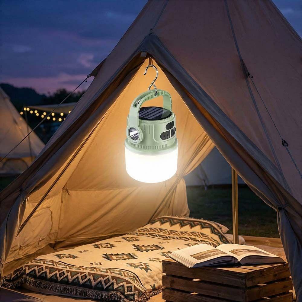 LED Light LED Solar Camping Light USB Rechargeable Ultra Bright Solar Camping Lights Waterproof with Hook Tent Light Hiking Tent