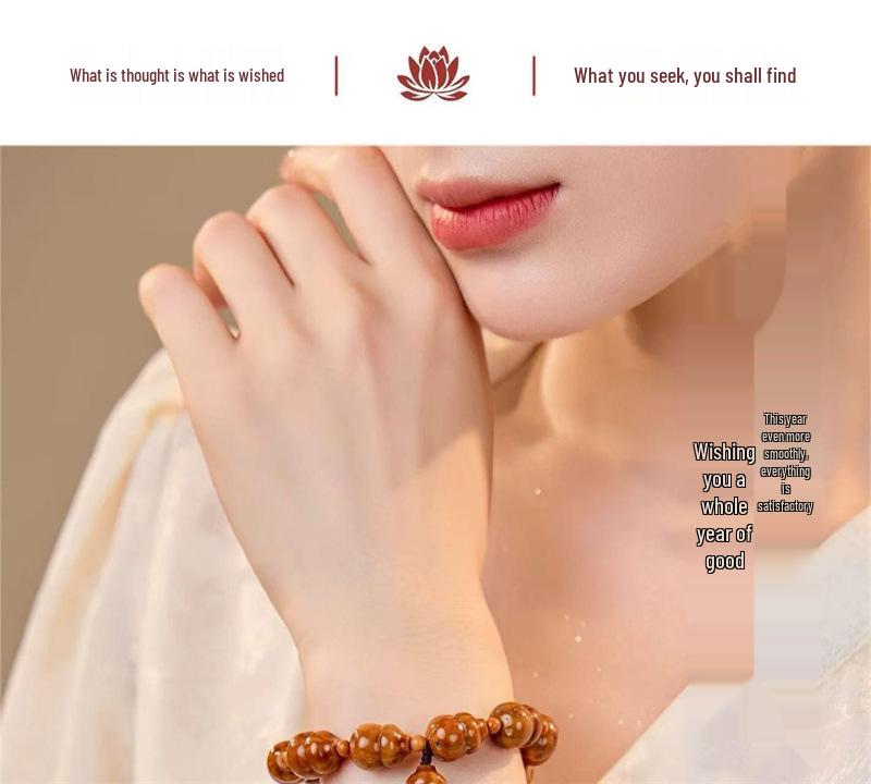 Authentic Chinese Purple Gold Gourd Bracelet for Women - Gift for Boyfriend