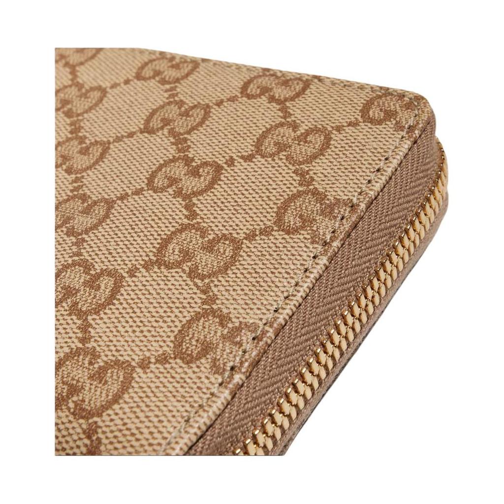 GUCCI GG Coated Canvas Wallet Men's Sand & Dark Brown 876434-FAF9W-9644