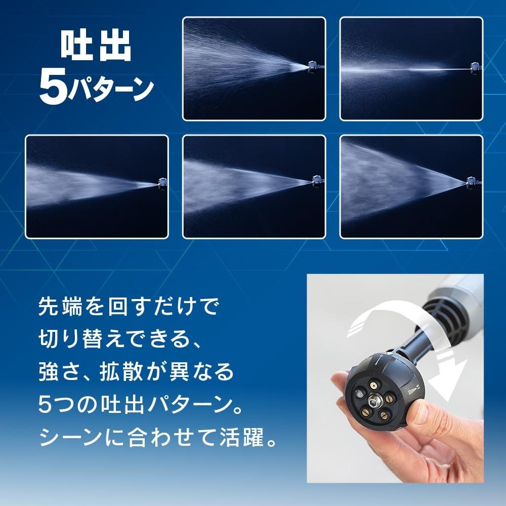 IRIS OHYAMA Model 2023 Dobíjecí příruční myčka Snadná manipulace i ve stísněných prostorách Vodu lze dodávat z plastové láhve Síťové dveře, okna