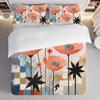 3-Piece Bedding Pillowcase Quilt Cover Set Pink Flower 2D Digital Printing Suitable For Bedroom Dormitory Decoration