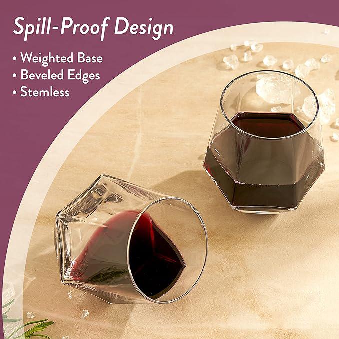 32er-Pack unzerbrechliche Weingläser aus Kunststoff ohne Stiel mit Diamanten, Sektgläser mit 340 ml Fassungsvermögen, bruchsichere, klare Trinkgläser für Partys, Zuhause, Bars, Hochzeiten