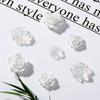 50Pcs/Set Nail Ornament Flower Shape Long Lasting 3D Effect Resin Camellia Aurora White