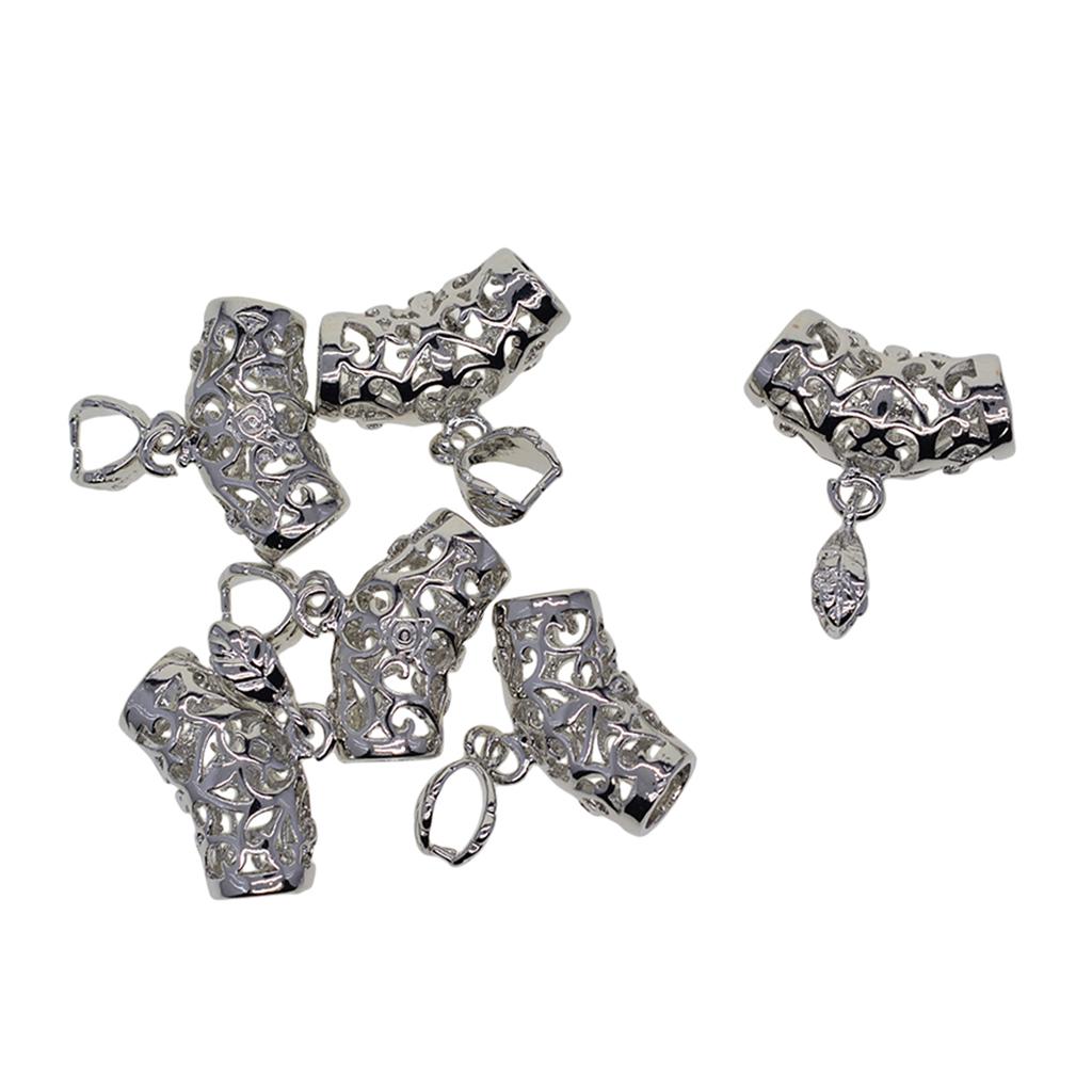 6pcs Leaf Pinch Bails Platinum Plated Chain Holder DIY Jewelry Findings