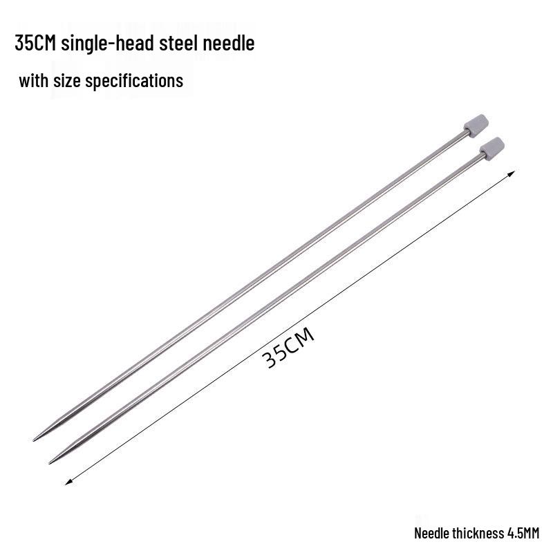 35cm Edelstahl Einspitzige Stricknadeln Set mit Stoppern