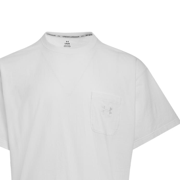 Under Armour Comfortable Casual Simple Versatile Solid Color Embroidered Logo Short Sleeve T-Shirt Unisex Tops White 1389372-100
