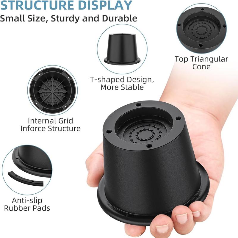4Pcs Heavy Duty Furniture Riser Round Rubber Sofa Riser Supports Up to 6000 lbs for Sofa Table Bed Chair Bottom Leg Raiser