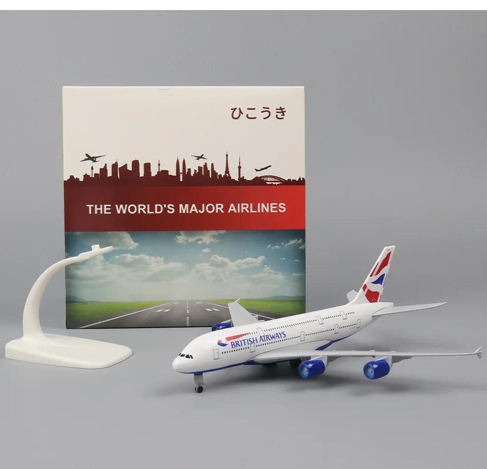 20cm Plane Toy Model Alloy Metal UK Air British Airways AIRBUS 380 A380 Airlines Airplane Model Diecast Air Plane Model Aircraft