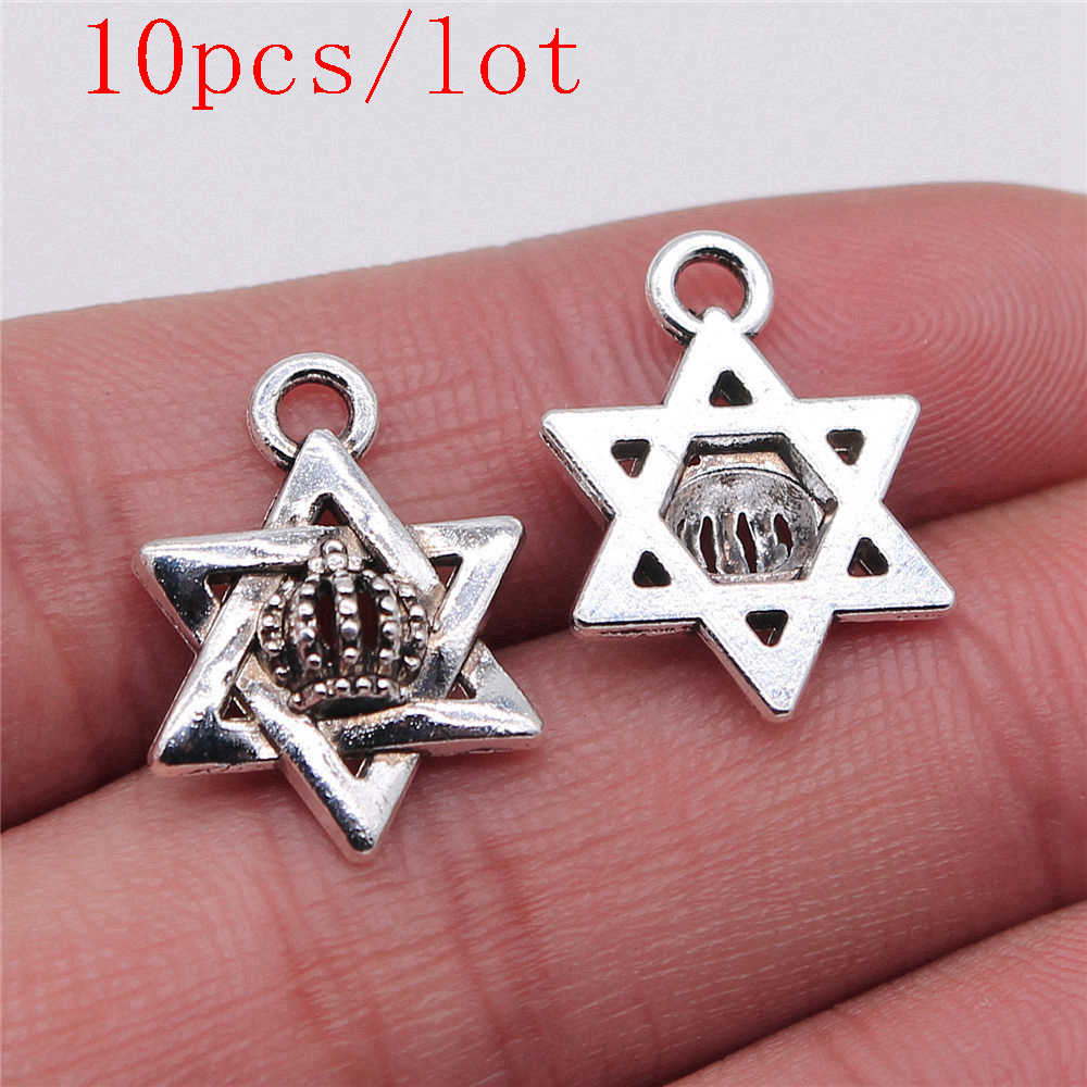 Little Hexagram Charms For Jewelry Making Pendant Diy Crafts Accessories