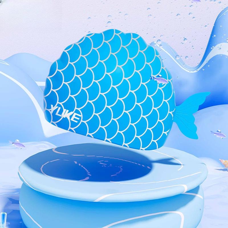 MDNG Kids Cartoon Fish Silicone Swim Cap