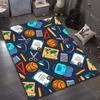 Schoolbags and Stationery Print Carpet for Living Room Bedroom Bedside Sofa Floor Mat Modern Home Decor Area Rug Kids Room