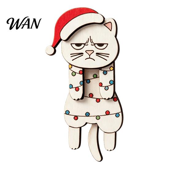 Santa Claus Fridge Magnets Christmas Wooden Dangle Toy, Refrigerator Magnet, Cute Cartoon Small Holiday Gifts for Friends Snowman Elk Magnetic