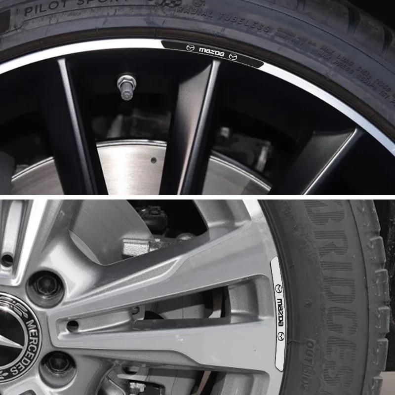 4Pcs Aluminum Car Wheel Hub Badge Stickers for Mazda 3 5 6 7 2 Axela CX5 CX3 Atenza Demio RX7 MS Tire Rim Decorative Decals Acce NH6