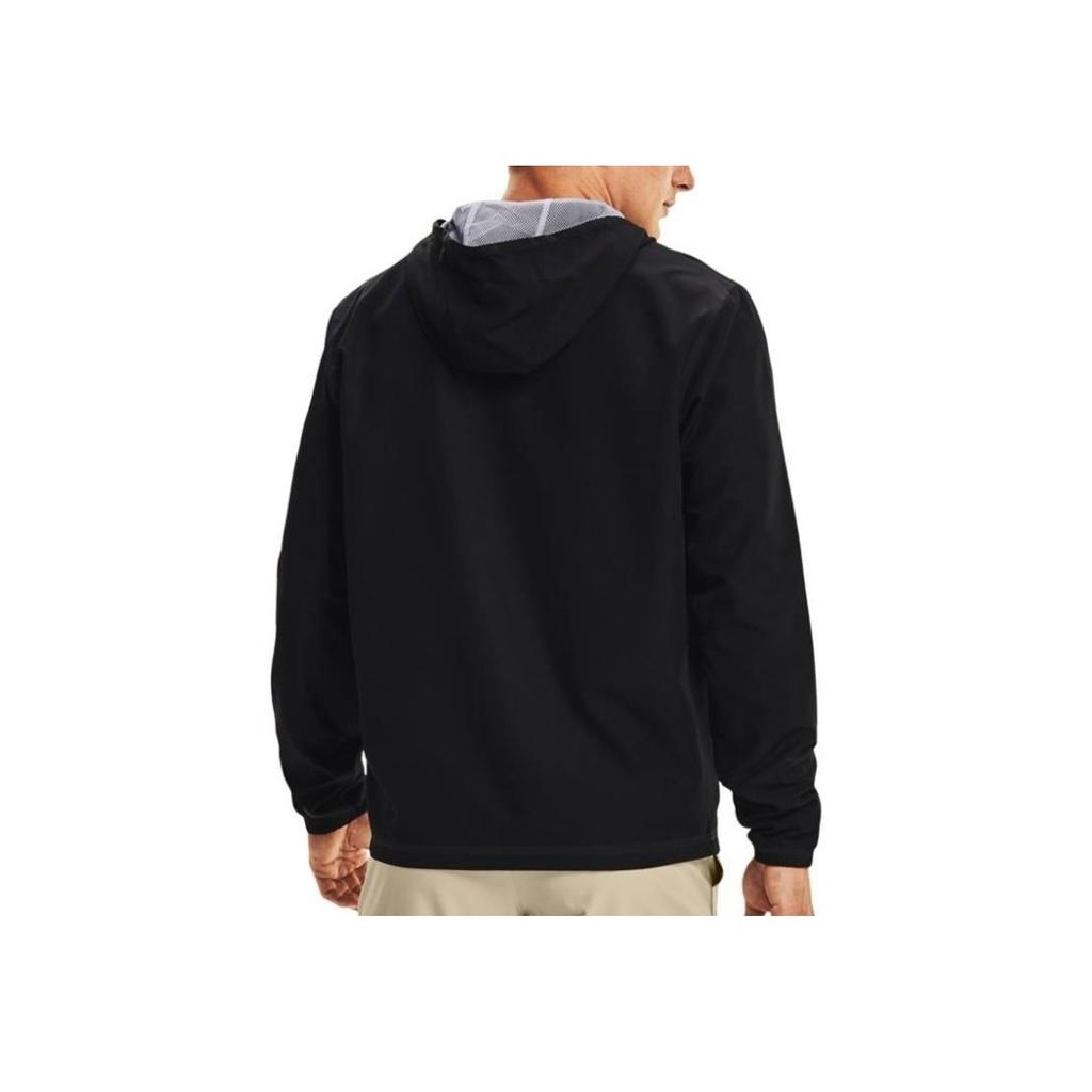 Under Armour Letter Logo Print Breathable Hooded Windbreaker Men Outerwear Black 1361621-003