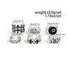 SHIXIN Lot de 6 bagues gothiques ouvertes en forme de croix et d'étoile pour homme, style punk géométrique, larges et ajustables, accessoires de bijoux pour Halloween