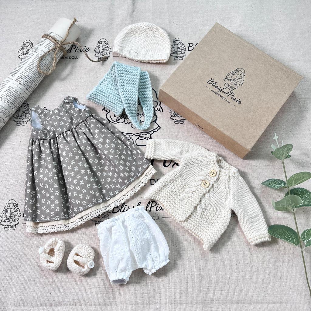 BlissfulPixie Handmade Waldorf Doll Clothes Set with Beautiful Perfect for Christmas or Birthday Gift Lenka Clothing Accessories (30cm) Box, Girls, -