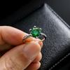 Jewelry Simulation 2 Carat Ruby Sapphire Classic Six-claw Ring Light Luxury Color Treasure Ring Women