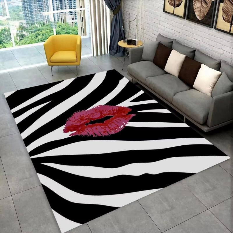 3D-Teppich mit buntem Zebra-Muster, Teppich für Wohnzimmer, Schlafzimmer, Sofa, Büro, Fußmatte, Dekoration, rutschfeste Bodenmatte für Kinder
