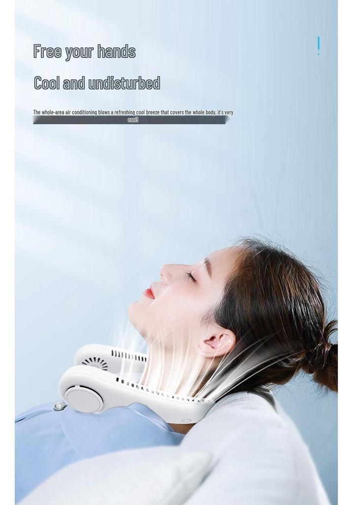 Portable Neck-Hanging Silent Bladeless Fan with USB Charging and Long Battery Life