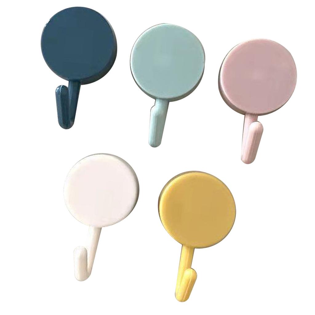 5 stk Veggkroker Runde Stødige Pålitelige Allsidige Stilige Selvklebende Kroker Hengere for Kjøkken Soverom