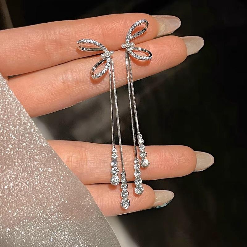 Schmetterlingsknoten Perlenquasten Ohrringe Für Damen Hochwertige Charm-Ohrringe