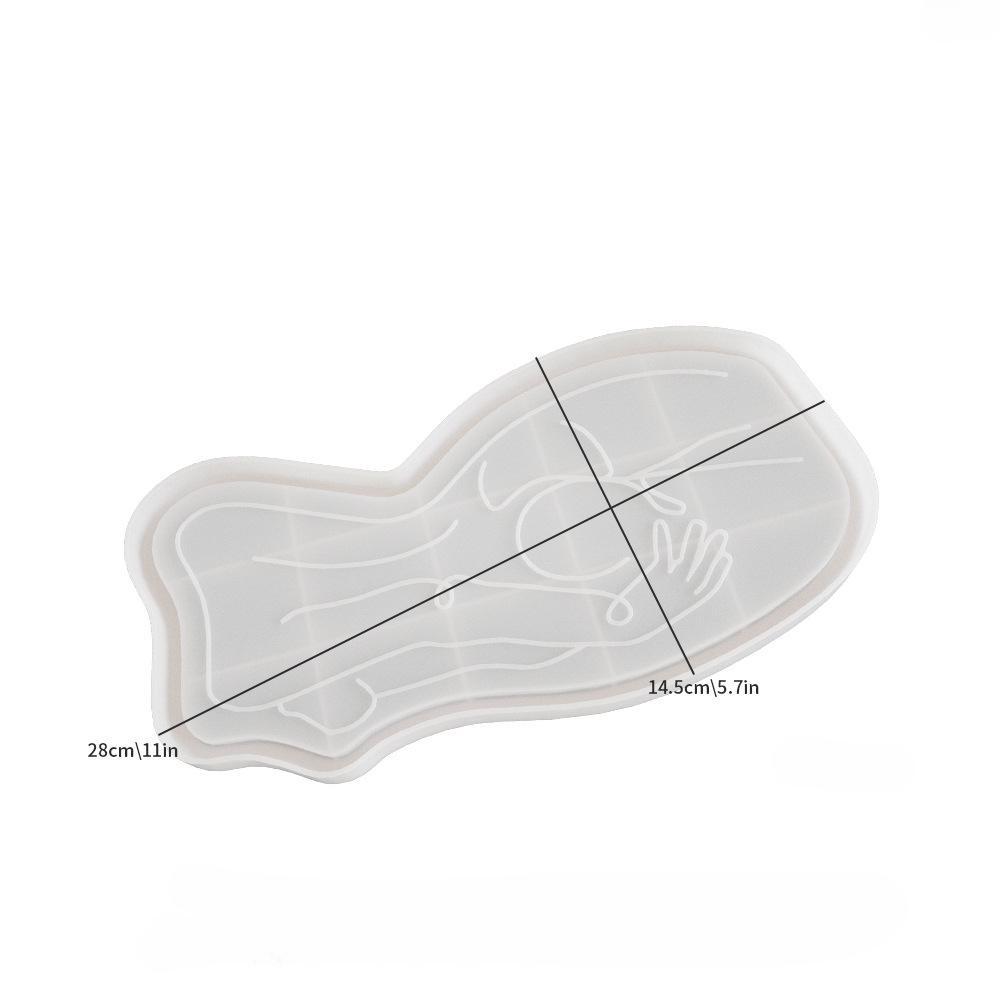 DIY Epoxy Resin Mold Cement Gypsum Abstract Human Body Lines Tray Storage Plaster Decoration Silicone Mold