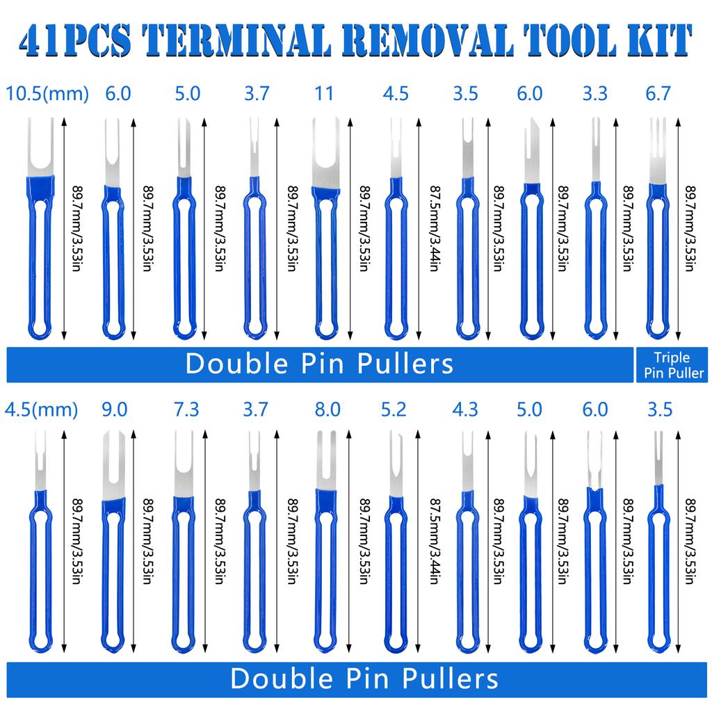 1 Set Stainless Steel Car Terminal Disassembly Kit Tool Wire Pin Removal Set Automobile Stylus Connector Puller Repair Tooling