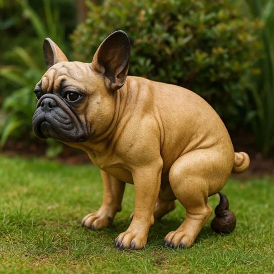 French Bulldog Garden Statue Lifelike Design Resin Dog Shape Figurine Ornament Home Garden Table Decor