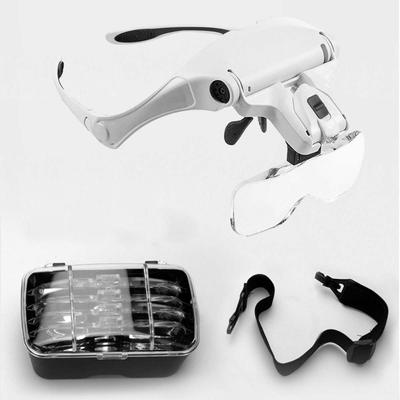 Adjustable LED Light Headband Magnifier Glasses Headlamp for Eyelash Grafting  Eyelash Extension