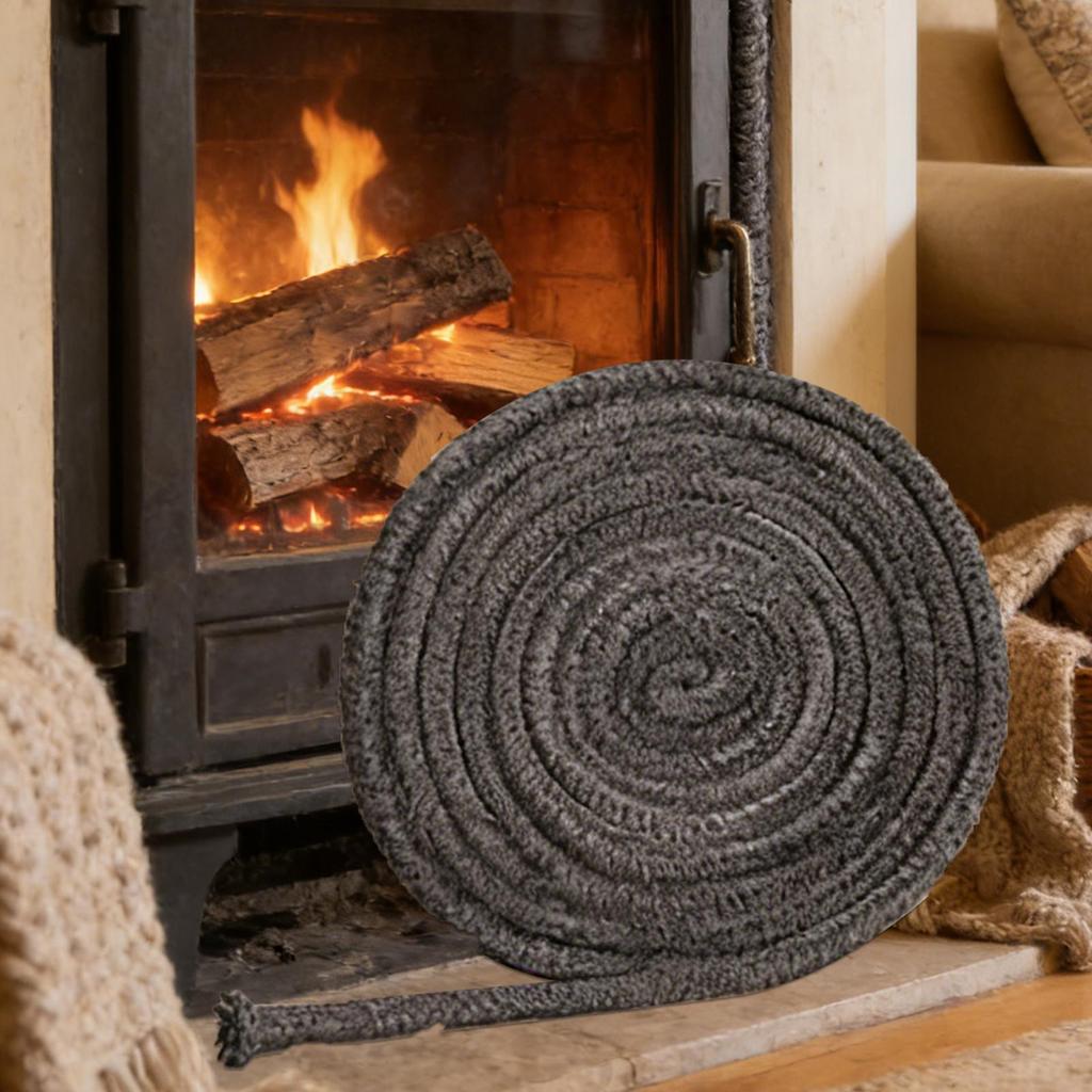 16mm X 2M Black Gasket Tape Fireplace Sealing Rope Wood Burning Stove Door Self-Adhesive Fiberglass Sealing Cord Replacement