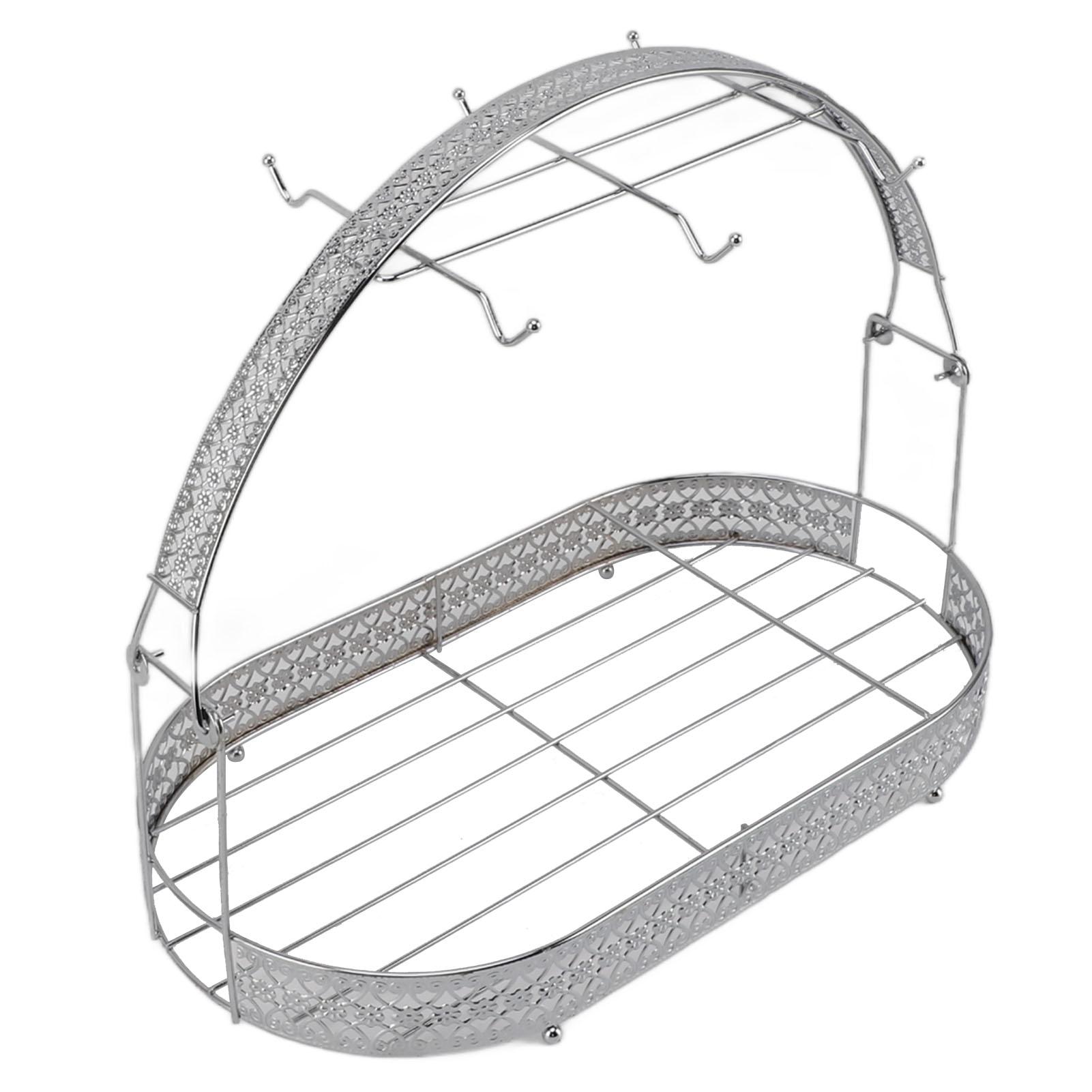 Mug Holder Stand Iron Coffee Cups Dishes   Mug Drainer Storage Drying Rack with 6 Hooks for Counter Cabinet Table Kitchen Restaurant