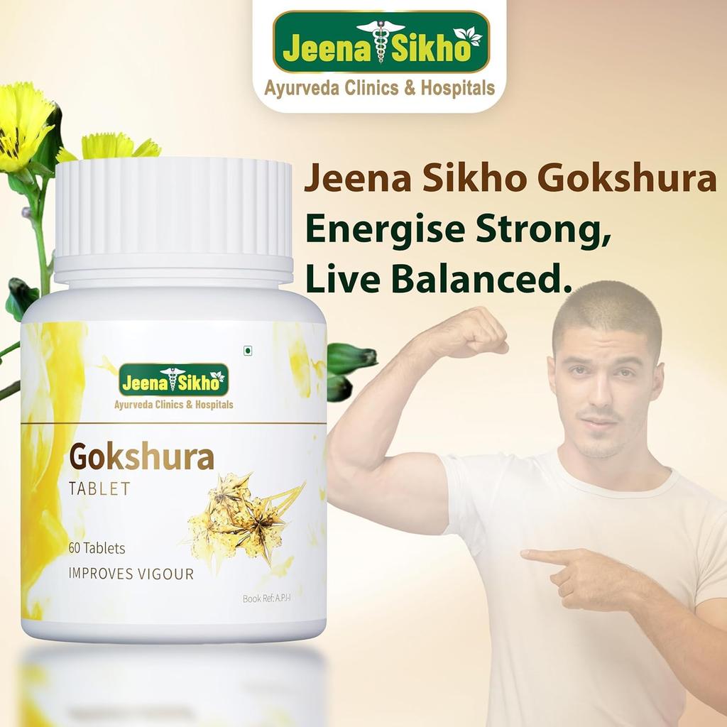 Jeena Sikho Gokshura Tablet | Natural Ayurvedic Supplement For Immunity | Improves Overall Wellness And Gut Health, 60 Tablets