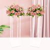 2pcs 100cm Acrylic Flower Stand, Clear Geometric Table Centerpiece Vase Column for Wedding Party Decor, Invisible Display Holder
