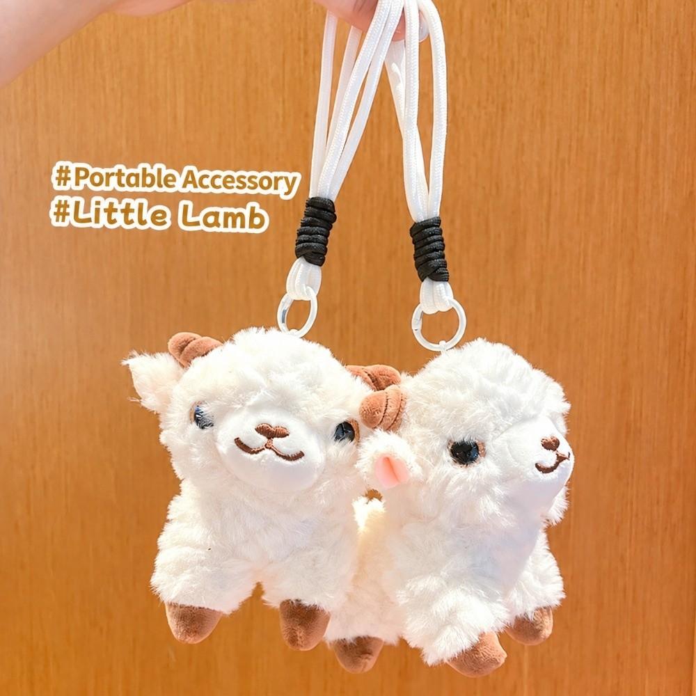 Soft Lamb Plush Keychain Cartoon Sheep Goat Bag Pendant Plush Stuffed Doll Keyring  Bag Charm