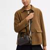 Coach Brown Signature Canvas Mini Boston Duffle Bag with Heart Charm & Gold Hardware for Daily Use