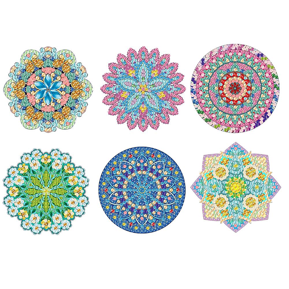 6Pcs DIY Diamond Art Refrigerator Magnet Diamond Painting Fridge Magnets Diamond Painting Magnets Kit for Home Decoration