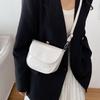 Korean Retro Crossbody Saddle Bags for Women Versatile Lightweight Ladies Pu Shoulder Bag Simple Solid Color Girls Handbag Purse