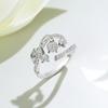 Exquisite Bud Zircon Flower Ring  Stamp High Quality Micro Setting High Carbon Diamond Ring Party Birthday Jewelry Gift