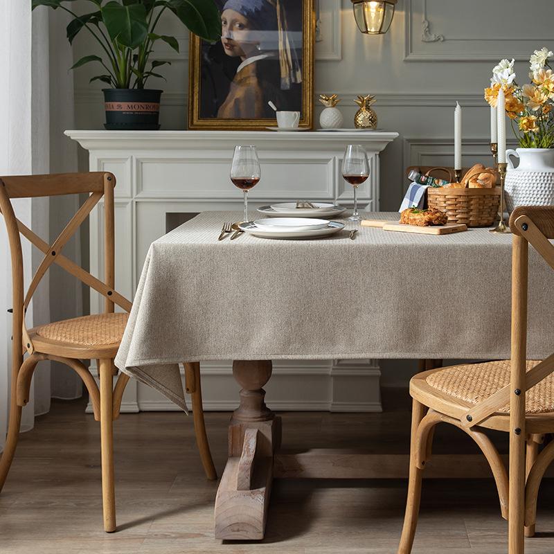 Thickened Polyester Cotton Imitation Cotton And Linen Modern Simple Solid Color Tablecloth Rectangular Coffee Table Tablecloth Dining Table Cloth