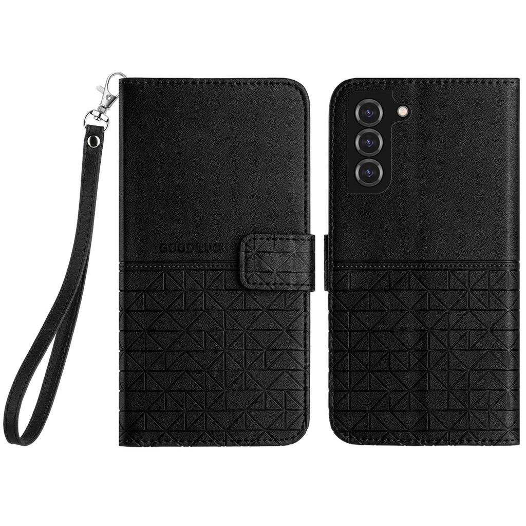 Geometric Imprinted Phone Case for Samsung Galaxy S22 5G,Microfiber Leather Stand Wallet Cover