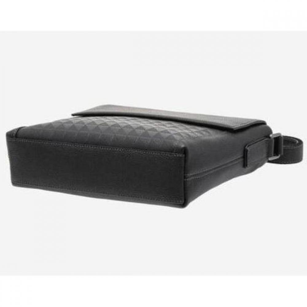 Daks Black Leather Grid Pattern Horizontal Crossbody Bag Dbba2e263bk